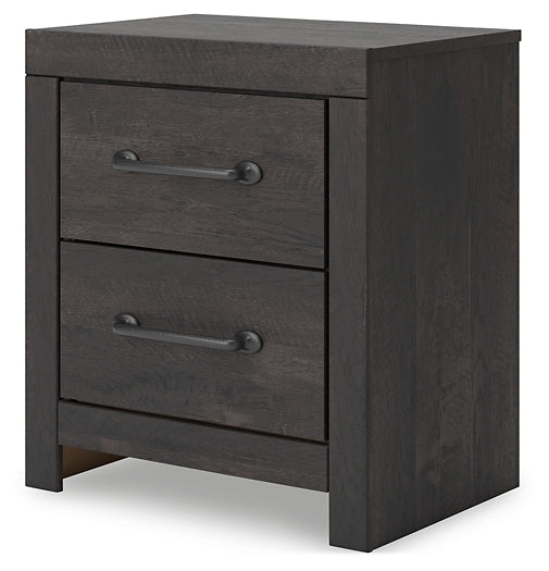 Hollivern King Panel Bed with Mirrored Dresser, Chest and Nightstand