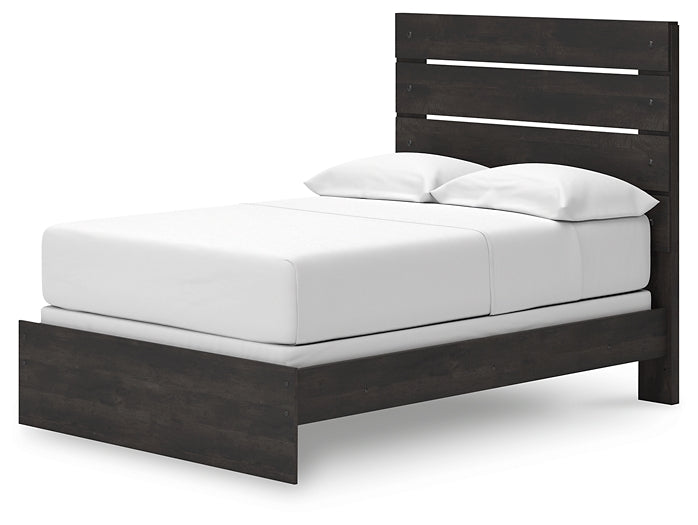 Hollivern Full Panel Bed with Mirrored Dresser, Chest and Nightstand