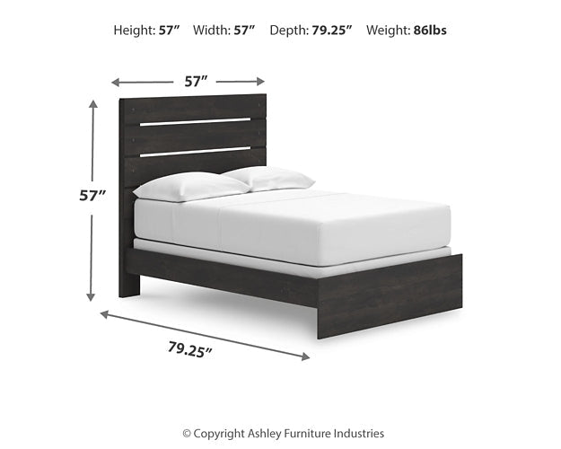 Hollivern Full Panel Bed with Mirrored Dresser