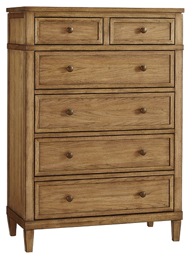 Sharlance Queen Upholstered Panel Bed with Mirrored Dresser and Chest