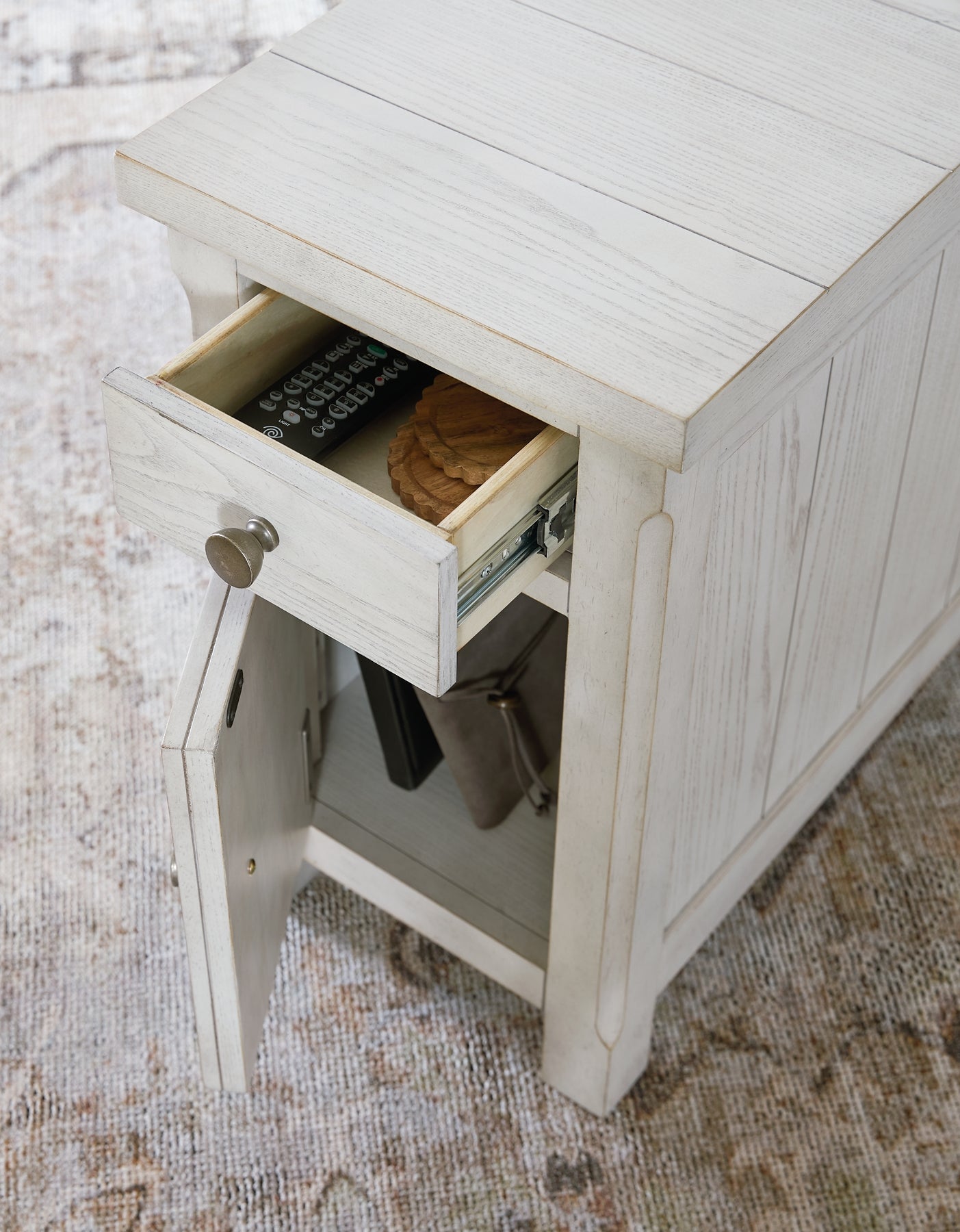Robbinsdale Chairside End Table - Antique White