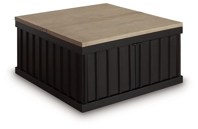 Rylandyn Lift Top Coffee Table - Black/Light Brown