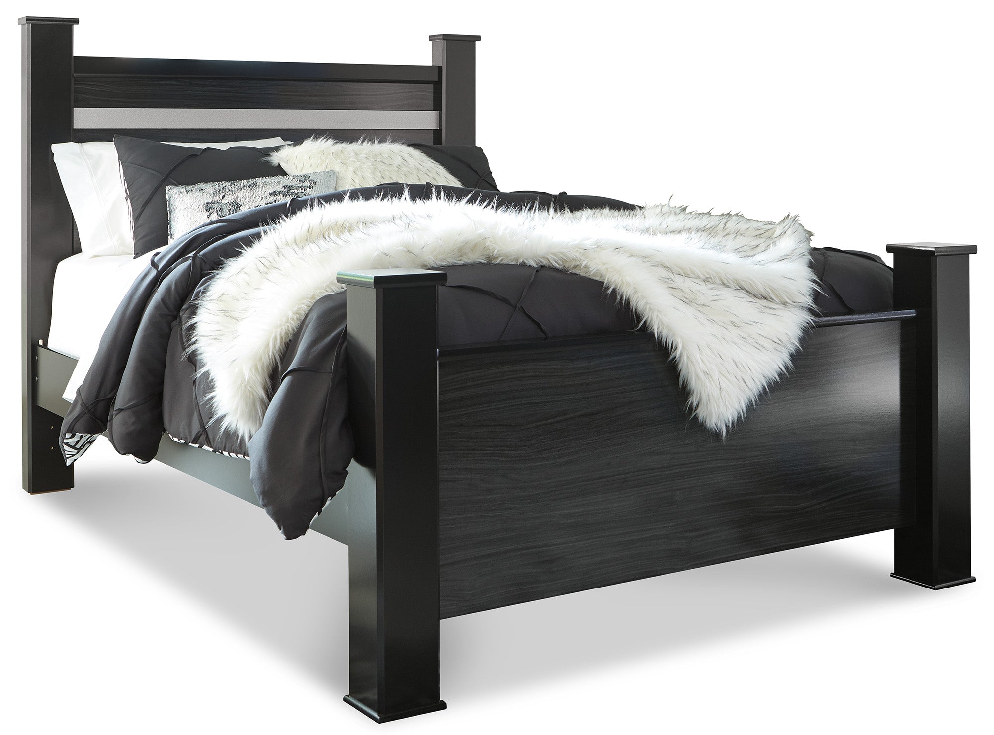 Starberry Queen Poster Bed with Mirrored Dresser